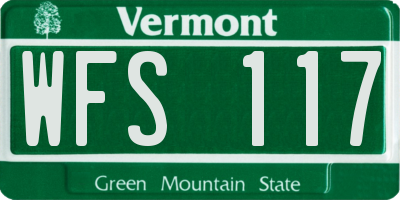 VT license plate WFS117