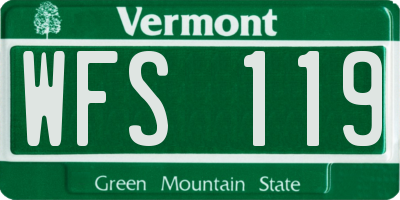 VT license plate WFS119