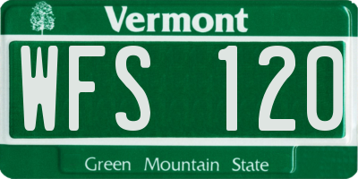 VT license plate WFS120