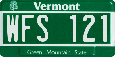 VT license plate WFS121