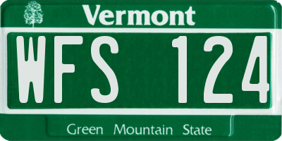 VT license plate WFS124