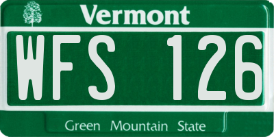 VT license plate WFS126
