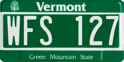 VT license plate WFS127