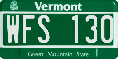 VT license plate WFS130