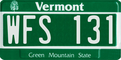 VT license plate WFS131
