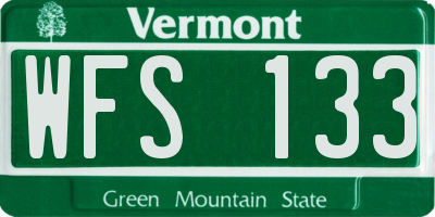 VT license plate WFS133