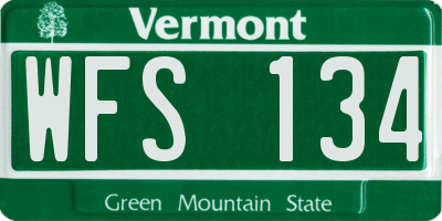 VT license plate WFS134