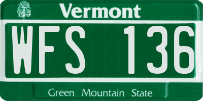 VT license plate WFS136