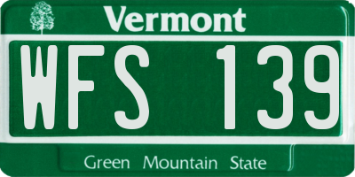 VT license plate WFS139