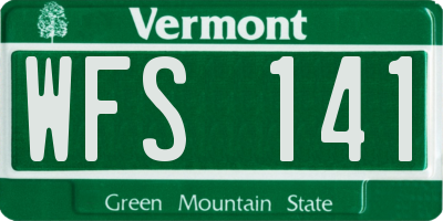 VT license plate WFS141