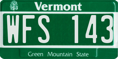 VT license plate WFS143