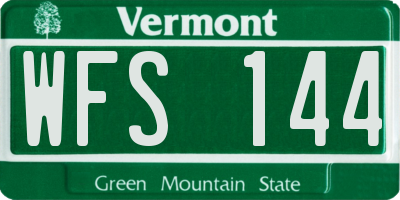VT license plate WFS144