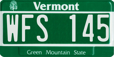 VT license plate WFS145