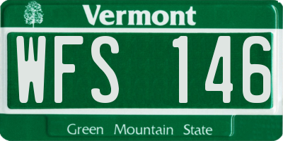 VT license plate WFS146