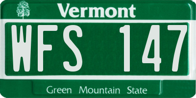 VT license plate WFS147