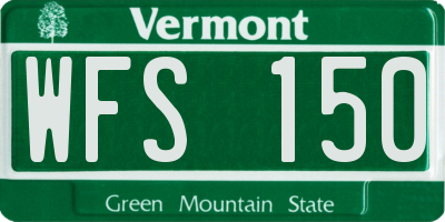 VT license plate WFS150