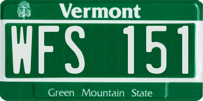 VT license plate WFS151