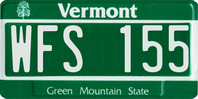 VT license plate WFS155