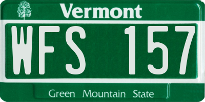 VT license plate WFS157