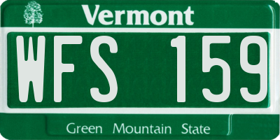 VT license plate WFS159