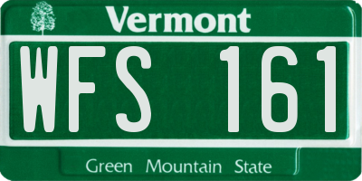 VT license plate WFS161