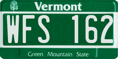 VT license plate WFS162