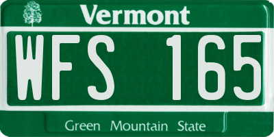 VT license plate WFS165