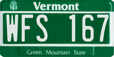 VT license plate WFS167