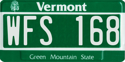 VT license plate WFS168
