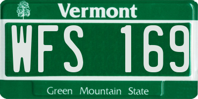 VT license plate WFS169