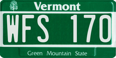 VT license plate WFS170