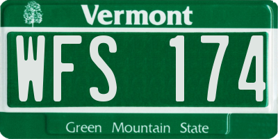 VT license plate WFS174