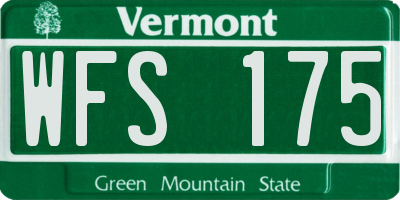 VT license plate WFS175