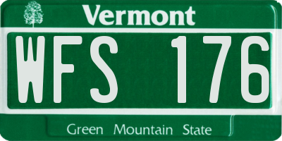VT license plate WFS176