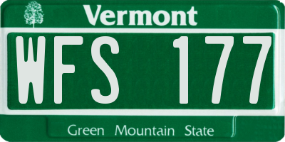 VT license plate WFS177