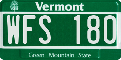 VT license plate WFS180
