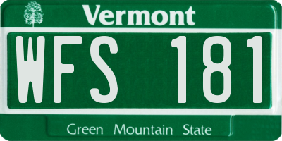 VT license plate WFS181