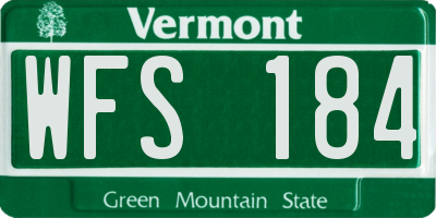 VT license plate WFS184