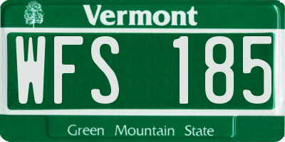 VT license plate WFS185