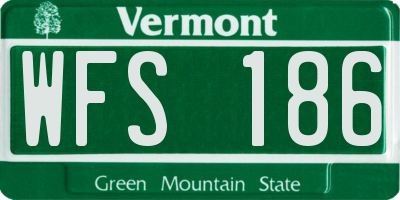 VT license plate WFS186