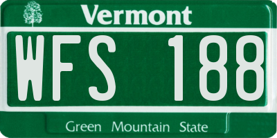 VT license plate WFS188