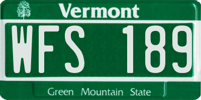 VT license plate WFS189