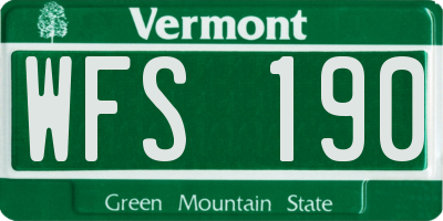 VT license plate WFS190