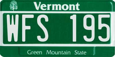 VT license plate WFS195