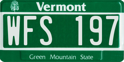 VT license plate WFS197