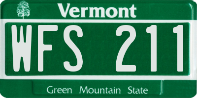 VT license plate WFS211