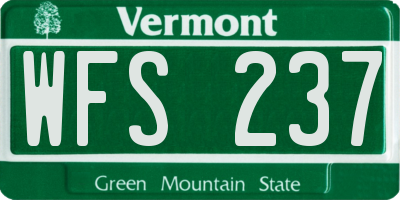 VT license plate WFS237