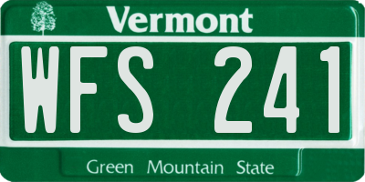 VT license plate WFS241