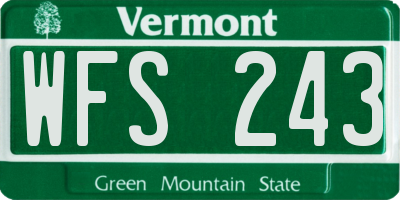 VT license plate WFS243