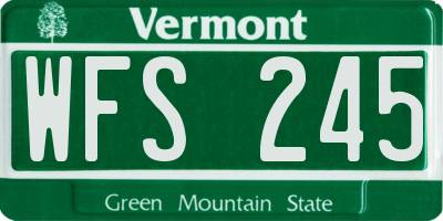 VT license plate WFS245